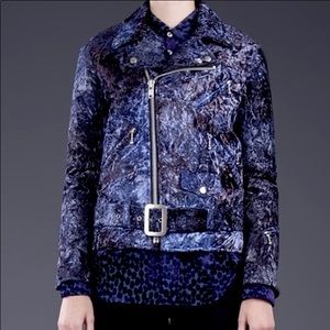 Junya Watanabe Crushed Velvet Moto Biker Jacket